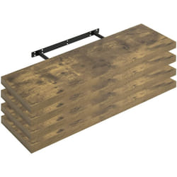 Woltu - tagère Murale Lot de 4, Étagère Suspendue, Étagère Flottante de cd dvd, 100x23x3, 8cm Marron Rustique, RG9317hov-4