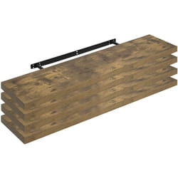 Woltu - tagère Murale Lot de 4, Étagère Suspendue, Étagère Flottante de cd dvd, 110x23x3, 8cm Marron Rustique, RG9316hov-4