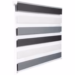 WOLTU 1 pièce Store Enrouleur Double Fixation Rapide sans perçage Store Isolant Thermique100x120cm Blanc+Gris+Anthracite