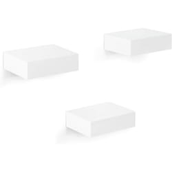 Woltu - Lot de 3 Étagères Murales Blanches, Étagères Flottantes en Bois mdf, 10, 5x7, 7x3cm