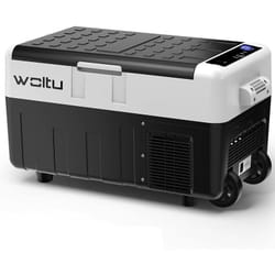 Glacière Électrique, Glacière à Compression, Mini Frigo Portable, 30 l, avec Roulettes et Port usb - Woltu