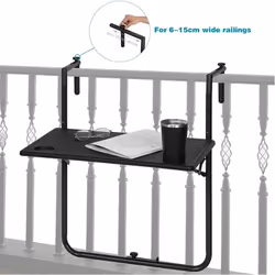 Caractéristiques exceptionnelles : -Grâce au design de suspension et de pliage. la table de balcon est facile à replier sans  ...