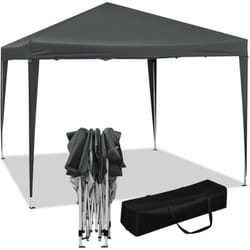 Tonnelle de Jardin 3x3m Woltu Tente Pliante, Protection du Soleil uv 50+, Facile à Installer Hauteur Réglable, Anthracite