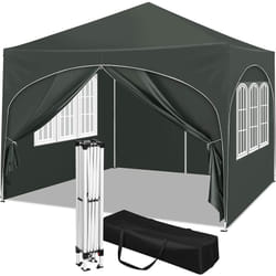 Tonnelle de Jardin 3x3m Woltu Pergola Pliante avec 4 Parois Latérales, Hauteur Réglable, Imperméable, Protection de uv, Gris