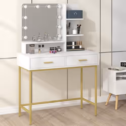 Description générale Découvrez notre coiffeuse élégante avec miroir et guirlande lumineuse, parfaite pour ajouter une touche  ...