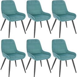 Lot de 6 Chaises de Salle à Manger WOLTU, Chaises Relaxantes en Velours, Ergonomiques avec Dossier, Vert Turc BH331ts-6