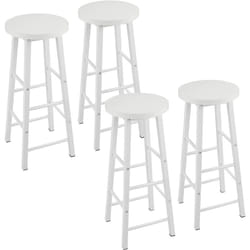 Lot de 4 Tabourets de Bar, Tabouret de Bistrot, Chaise Stable et Durable, Surface d'assise en mdf, Blanc - Woltu