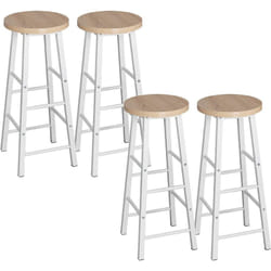Lot de 4 Tabourets de Bar, Tabouret de Bistrot, Chaise Stable et Durable, Surface d'assise en mdf, Chêne Clair - Woltu