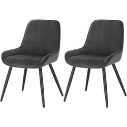 Lot de 2 Chaises de Salle à Manger en Velours, Chaises Scandinaves pour Salon, Cuisine, Chambre, Gris foncé - Woltu