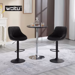 Description générale Ce tabouret de bar en velours allie confort et style. Son design rotatif à 360° et sa hauteur réglable e ...