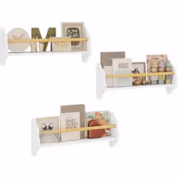 Description générale L'étagère murale pour enfants est conçue avec 3 tablettes individuelles, offrant une solution de rangeme ...
