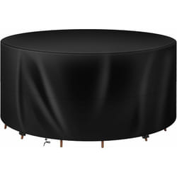 Housse pour Mobiliers de Jardin, Tissu Oxford 420D, avec Cordon de Serrage, Hydrofuge, Résistant au uv, 130x130x75cm, Noir - Woltu