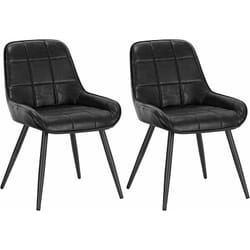 Lot de 2 Chaises de Salle à Manger Woltu Chaises Scandinaves en Simili Cuir, Chaise de réception, Noir