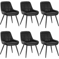 Lot de 6 Chaises de Salle à Manger Woltu Chaises Scandinaves en Simili Cuir, Chaise de réception, Noir