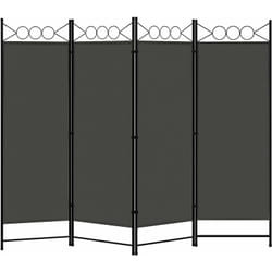 Woltu - Paravent Pliable, Brise-Vue Opaque à 4 Panneaux, Séparateur de Pièce Amovible, 223x172cm, Gris Foncé