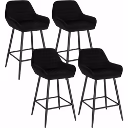 Description générale Le tabouret de bar en velours noir allie confort et élégance, parfait pour tous les intérieurs. Son repo ...