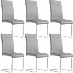 Lot de 6 Chaises Salle à Manger Woltu Chaise Cantilever en Velours, Doux et confortable, Gris Foncé