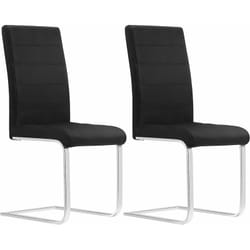 Woltu - Lot de 2 Chaises Salle à Manger Chaise Cantilever en Velours, Doux et confortable, Noir