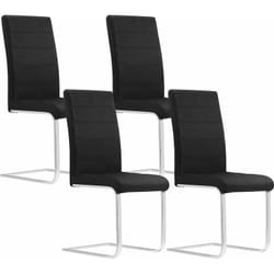 Lot de 4 Chaises Salle à Manger Woltu Chaise Cantilever en Velours, Doux et confortable, Noir
