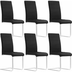 Lot de 6 Chaises Salle à Manger Woltu Chaise Cantilever en Velours, Doux et confortable, Noir