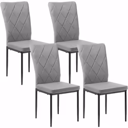 Description générale Cette chaise moderne en velours gris foncé allie esthétique et confort, idéale pour les réunions de fami ...