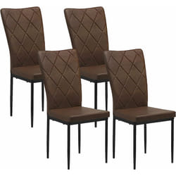 Lot de 4 Chaises Salle à Manger Woltu Chaise de Cuisine en pu Vintage, Siège Rembourré, Pieds en Métal, Marron foncé