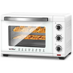 Woltu - Four Électrique 32L, Four de Table 1600W, Minuterie 60 min, 100-230℃, Porte à Double Vitrage, Blanc