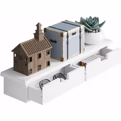 Information sur le produit : -L’étagère murale au design simple disposede 3 espaces de rangement. -1 étagère de présentation ...