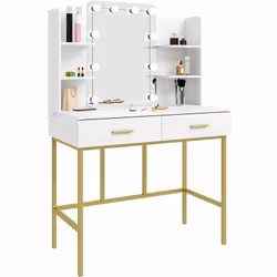 Description générale Cette table de maquillage élégante et fonctionnelle est idéale pour organiser vos produits de beauté. Av ...