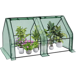 WOLTU Serre de Jardin, Serre Hivernage avec 2 Portes enroulables, Bâche Renforcée en PE, Cadre en Tube d'acier, 180x90x90cm, Vert