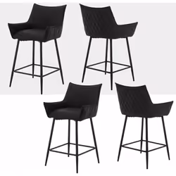 Information sur le produit : -Cetabouret de bar ergonomique est rempli d’éponge haute résilience. -Les accoudoirs et le dossi ...