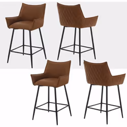 Information sur le produit : -Cetabouret de bar ergonomique est rempli d’éponge haute résilience. -Les accoudoirs et le dossi ...