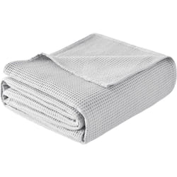 Woltu - Couvre lit en 100% Coton, Jeté de Canapé, Dessus de Lit, Couverture Gaufrée Légère, 170x210cm, Gris