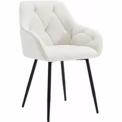 Description générale Découvrez cette chaise de salle à manger élégante, tapissée de velours soyeux et rembourrée de mousse so ...