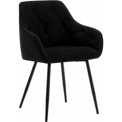 Chaise de Salle à Manger Ergonomique Woltu Chaise de Cuisine en Velours Rembourrée, Pieds en Métal, Noir