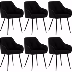 Description générale Découvrez cette chaise de salle à manger élégante, tapissée de velours soyeux et rembourrée de mousse so ...
