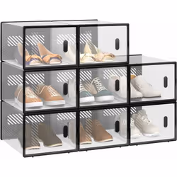Information sur le produit : -Avec ces boîtes à chaussures (L35x l25 x H19cm). l'organisation de vos baskets et chaussures se ...