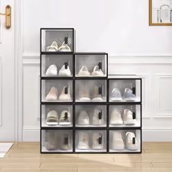 Information sur le produit : -Avec ces boîtes à chaussures (L35x l25 x H19cm). l'organisation de vos baskets et chaussures se ...
