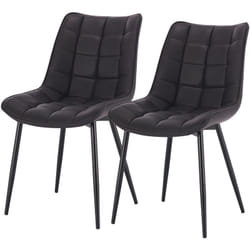Lot de 2 Chaises de salle à manger Woltu Chaises de Cusine, Assise rembourrée en Similicuir, pieds en métal, Anthracite