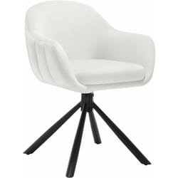 Woltu - Chaise Salle à Manger Pivotante à 360° en Velours, Pieds en Métal, Chaise de Cuisine avec Dossier et Accoudoirs, Chaise Ergonomique, Chaise