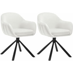 Woltu - Lot de 2 Chaises Salle à Manger Pivotante à 360° en Velours, Pieds en Métal, Chaise de Cuisine avec Dossier et Accoudoirs, Chaise