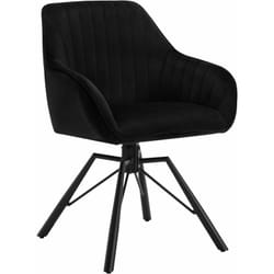 WOLTU Chaise Salle à Manger, siège en Velours, Pieds en Métal, Chaise de Cuisine avec Dossier et Accoudoirs, Chaise Scandinave, Chaise Ergonomique,