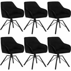 Woltu - Chaise Salle à Manger Lot de 6, siège en Velours, Pieds en Métal, Chaise de Cuisine avec Dossier et Accoudoirs, Chaise Scandinave, Chaise