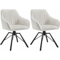 Woltu - Lot de 2 Chaises Salle à Manger siège en Velours, Pieds en Métal, Chaise de Cuisine avec Dossier et Accoudoirs, Chaise Scandinave, Chaise