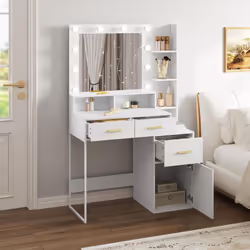 Description générale Le meuble de maquillage est conçu avec des matériaux de haute qualité, en panneaux mélaminés de classe E ...