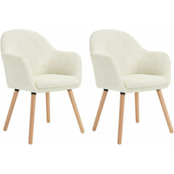 Woltu - Lot de 2 Chaises de Salle à Manger en Velours Côtelé + Bois Massif, Chaise de Cuisine 41 x 39 x 83, 5 cm, Chaise Ergonomique avec Accoudoir,