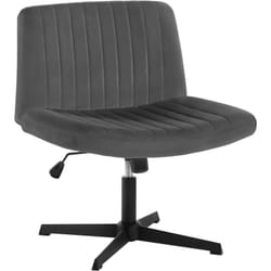 Woltu - Chaise de Bureau Réglable en Hauteur en Velours, Chaise Pivotante sans roulettes, Fauteuil Relax sans Accoudoirs, pour Salon, Chambre à