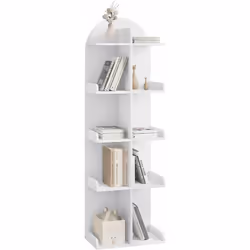 GRANDE CAPACITÉ : La bibliothèque sur pieds dispose de 10 compartiments ouverts sur 5 niveaux. dont 4 avec des bords surélevé ...