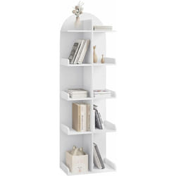 Woltu - Bibliothèque avec 10 Étagères 5 Niveaux 40x126x24 cm, Étagère sur Pied avec Design Ouvert, Rangement cd/dvd, Étagère pour Bureau, Salon,