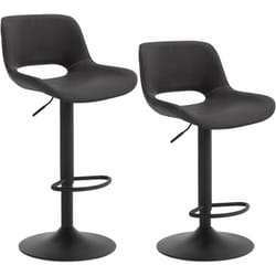 WOLTU Lot de 2 Tabourets de Bar Pivotant à 360°, en Simili Cuir et Metal, Chaise de Bar Réglable Hauteur, Chaise Haute Cuisine avec Dossier,